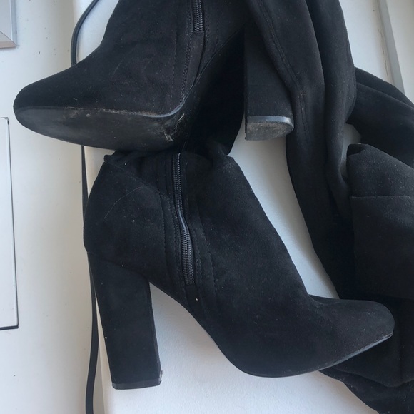 Truffle Collection Over The Knee Boots Chunky Heel